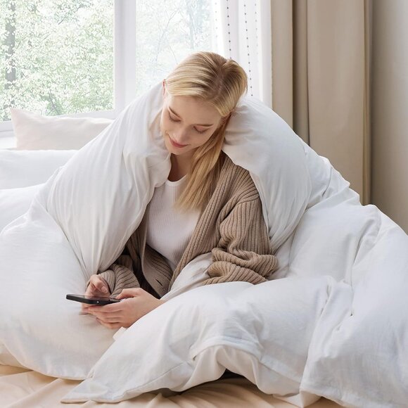 Bedsure White Duvet Cover Queen Size - 3 Pieces - Picture 4 of 10